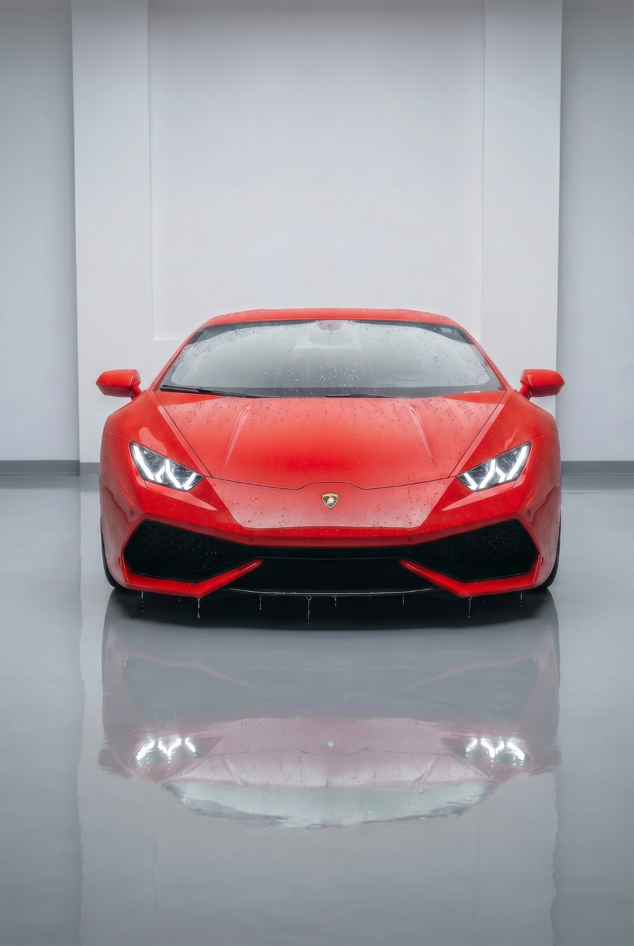 Rød Lamborghini i studio hos 5 Stars Bilvask og Pleie i Drammen